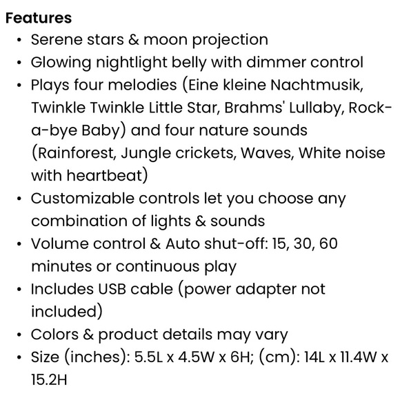 Skip Hop Owl Nightlight with Gray and Orange Accents - Picture 6 of 7